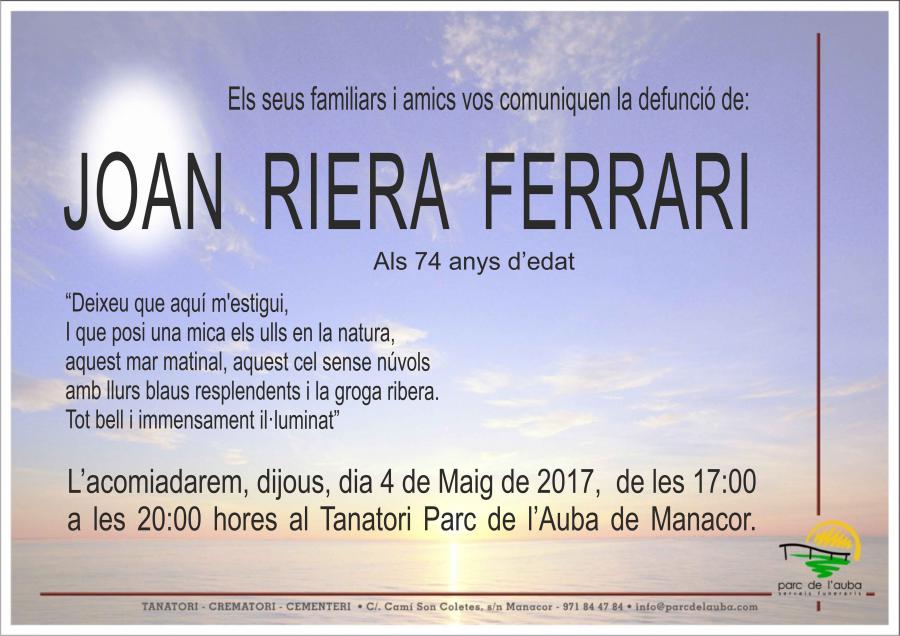 JOAN RIERA FERRARI