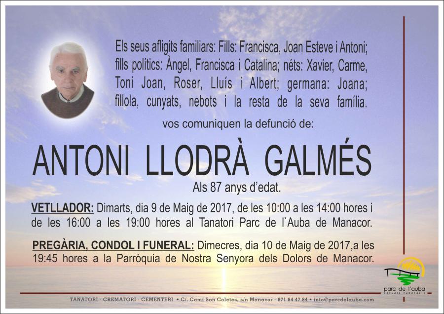 ANTONI LLODRÀ GALMÉS
