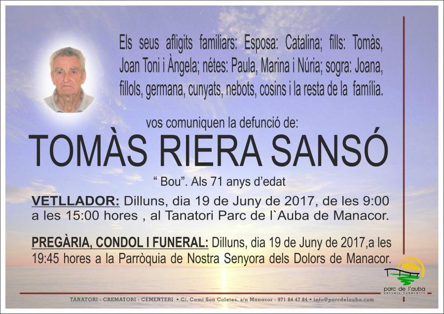 TOMÀS RIERA SANSÓ