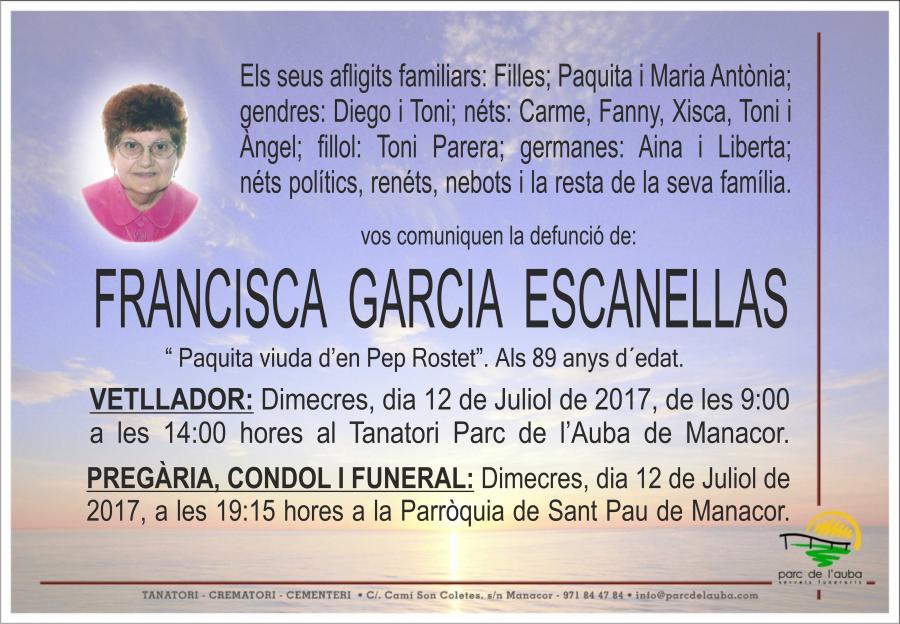 FRANCISCA GARCIA ESCANELLAS