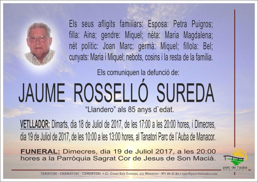 JAUME ROSSELLÓ SUREDA