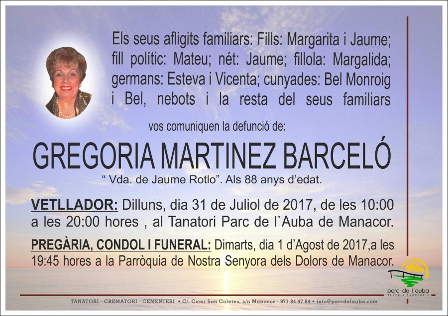 GREGORIA MARTINEZ BARCELÓ