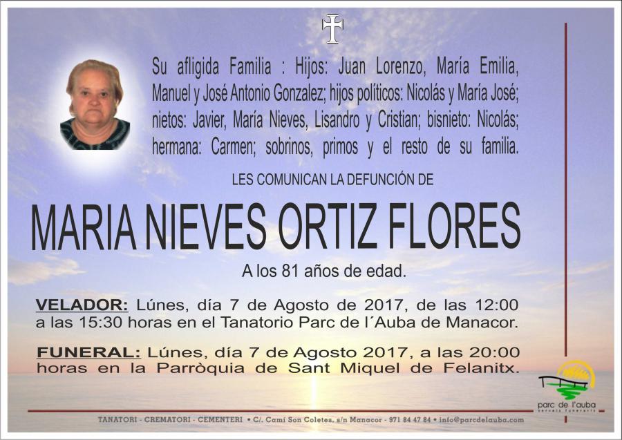 MARÍA NIEVES ORTIZ FLORES
