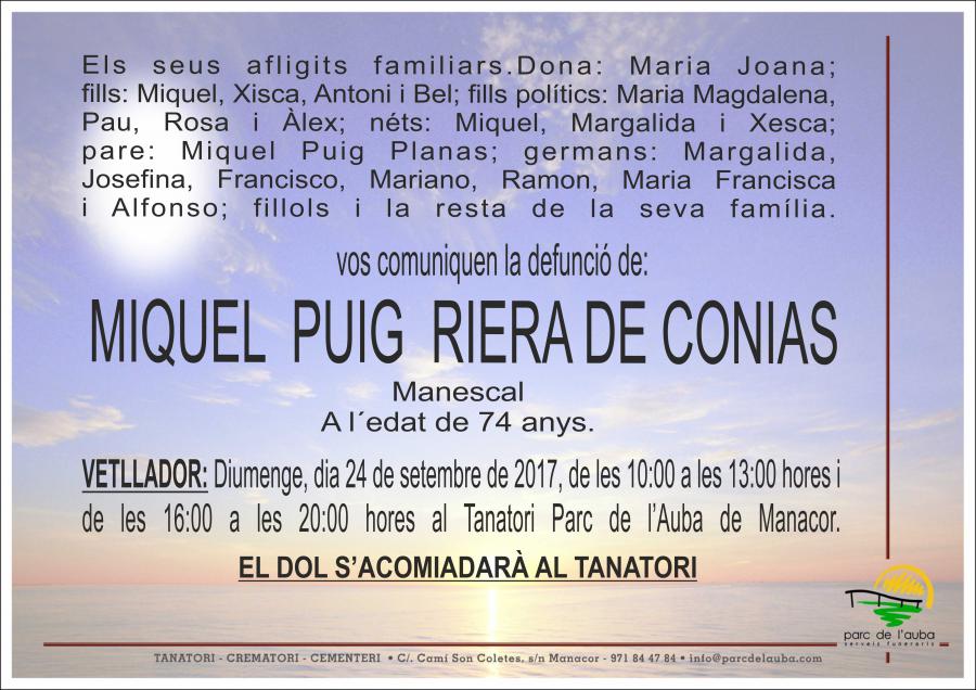 MIQUEL PUIG RIERA DE CONIAS