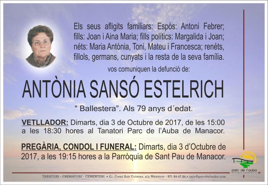 ANTÃ'NIA SANSÓ ESTELRICH