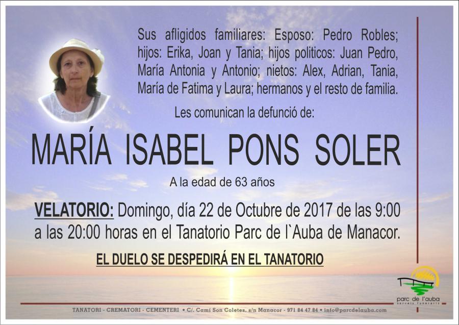MARÍA ISABEL PONS SOLER