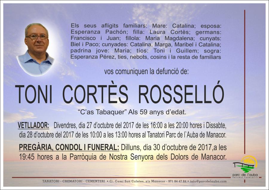 TONI CORTÈS ROSSELLÓ