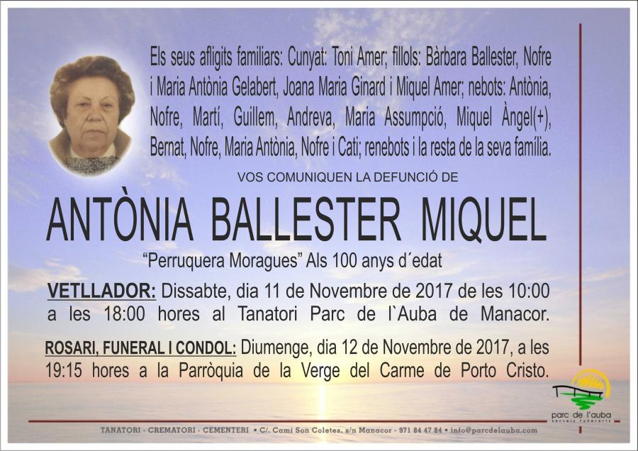 ANTÃ'NIA BALLESTER MIQUEL