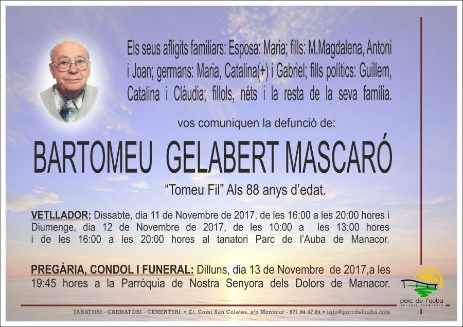 BARTOMEU  GELABERT MASCARÓ