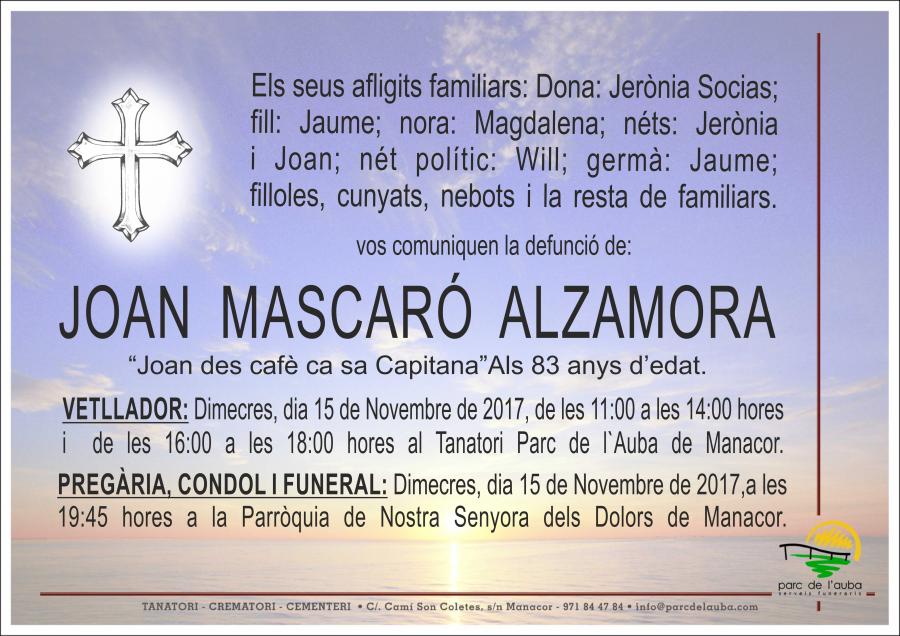 JOAN MASCARÓ ALZAMORA
