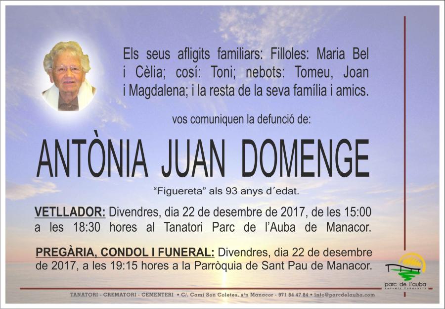 ANTÃ'NIA JUAN DOMENGE
