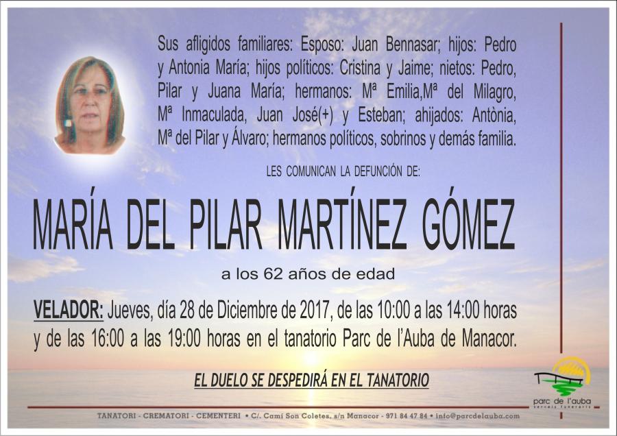 MARÍA DEL PILAR MARTÍNEZ GÓMEZ