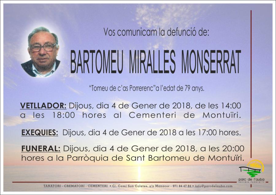 BARTOMEU MIRALLES  MONSERRAT