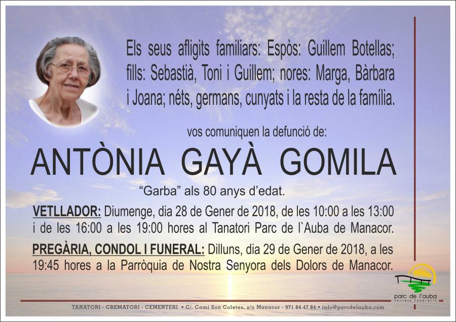 ANTÃ'NIA GAYÀ GOMILA