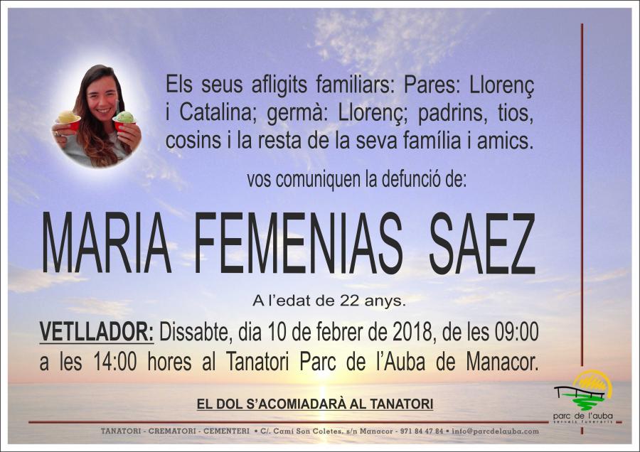 MARIA FEMENIAS SAEZ