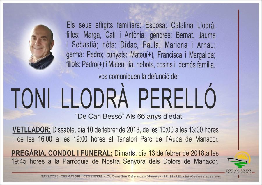 TONI LLODRÀ PERELLÓ
