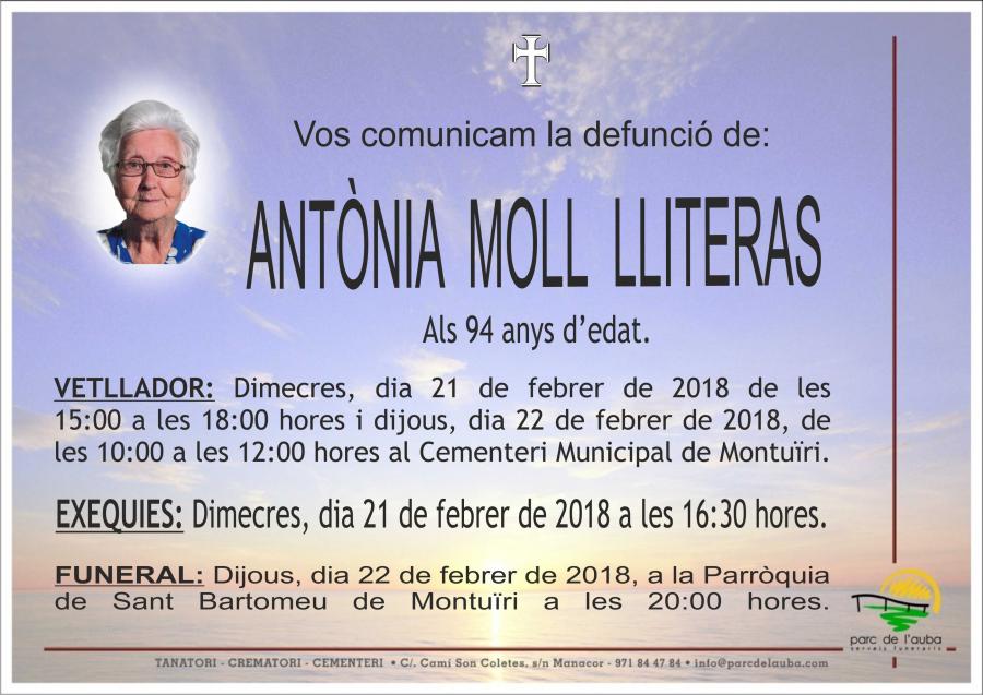 ANTÃ'NIA MOLL LLITERAS