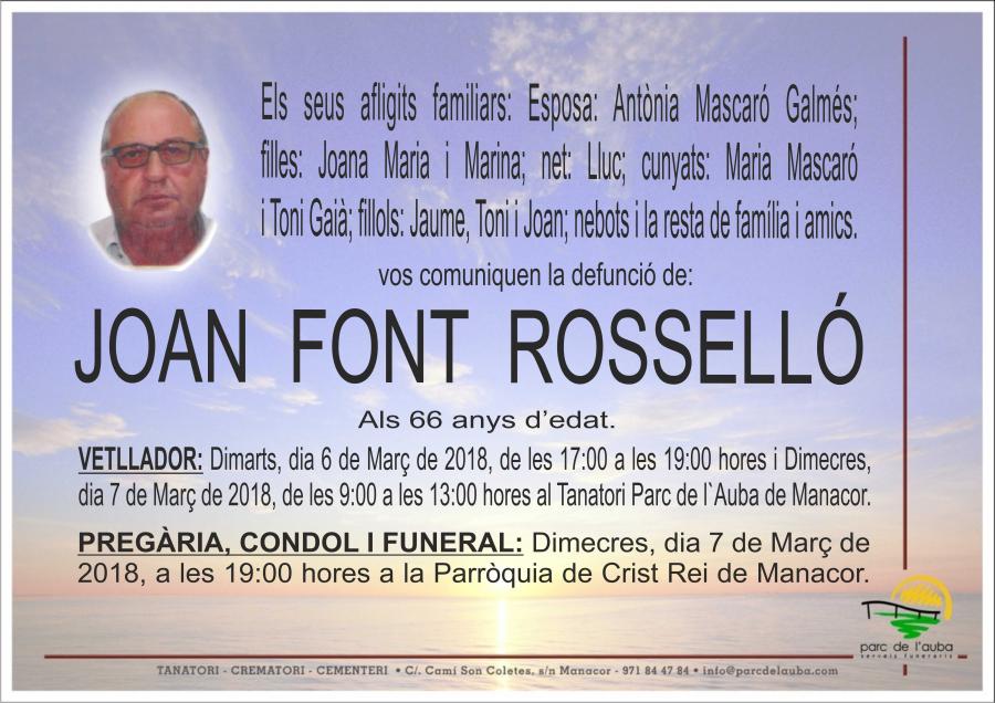 JOAN FONT ROSSELLÓ