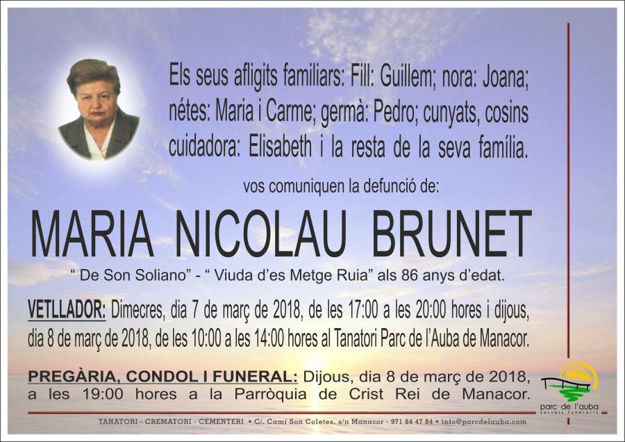 MARIA NICOLAU BRUNET