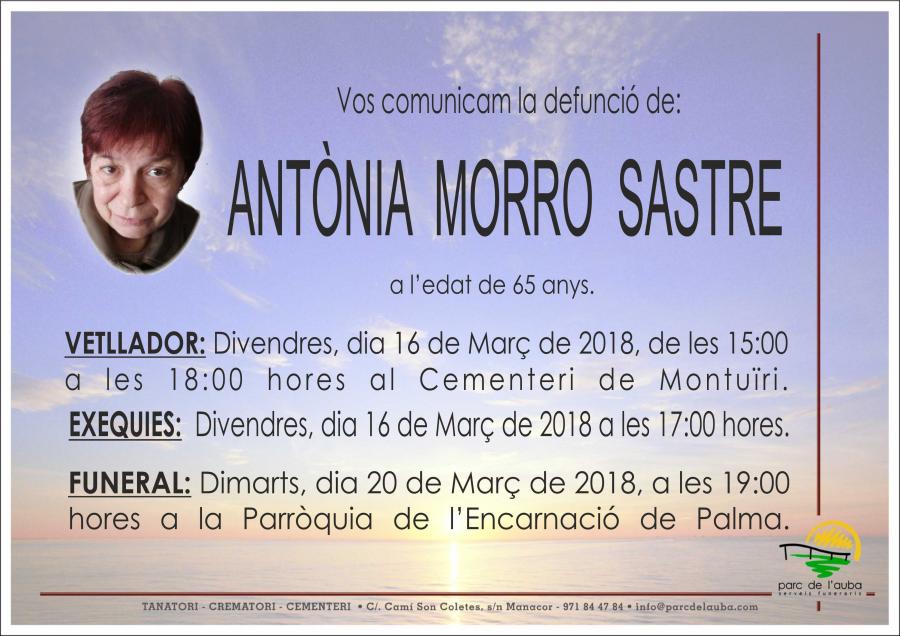 ANTÃ'NIA MORRO SASTRE