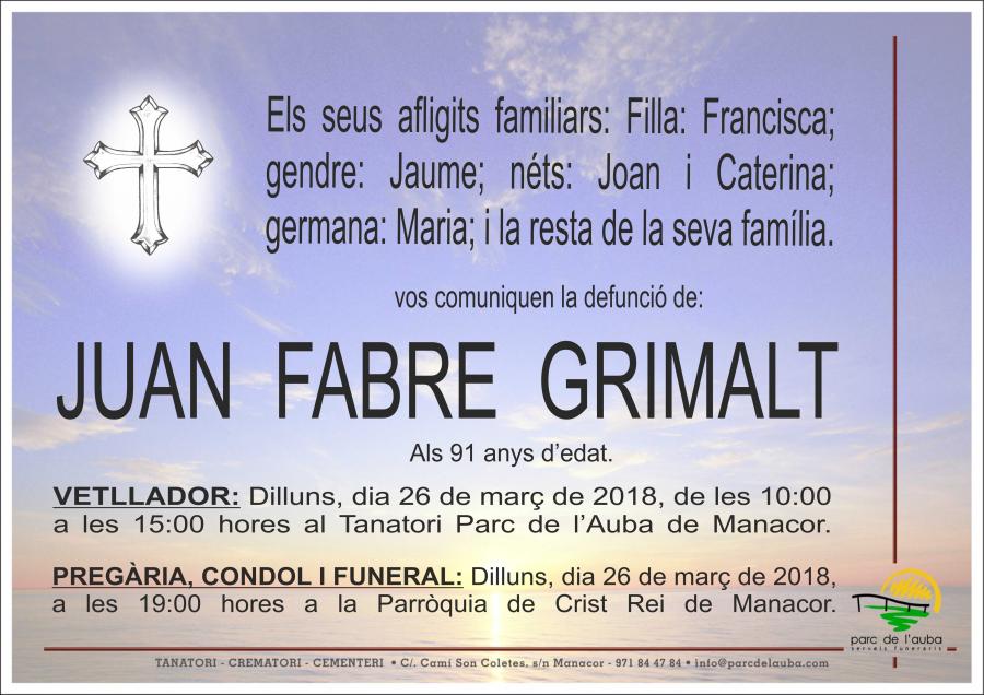 JUAN FABRE GRIMALT