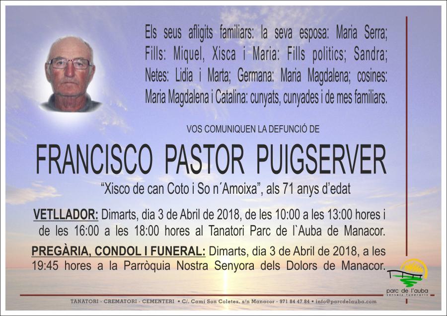 FRANCISCO   PASTOR PUIGSERVER