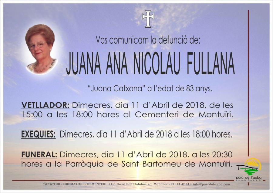 JUANA ANA NICOLAU FULLANA