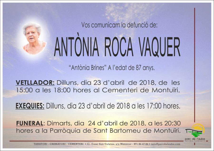 ANTÃ'NIA ROCA VAQUER