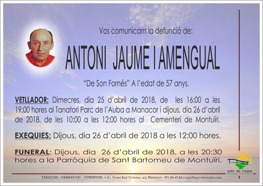 ANTONI JAUME I AMENGUAL