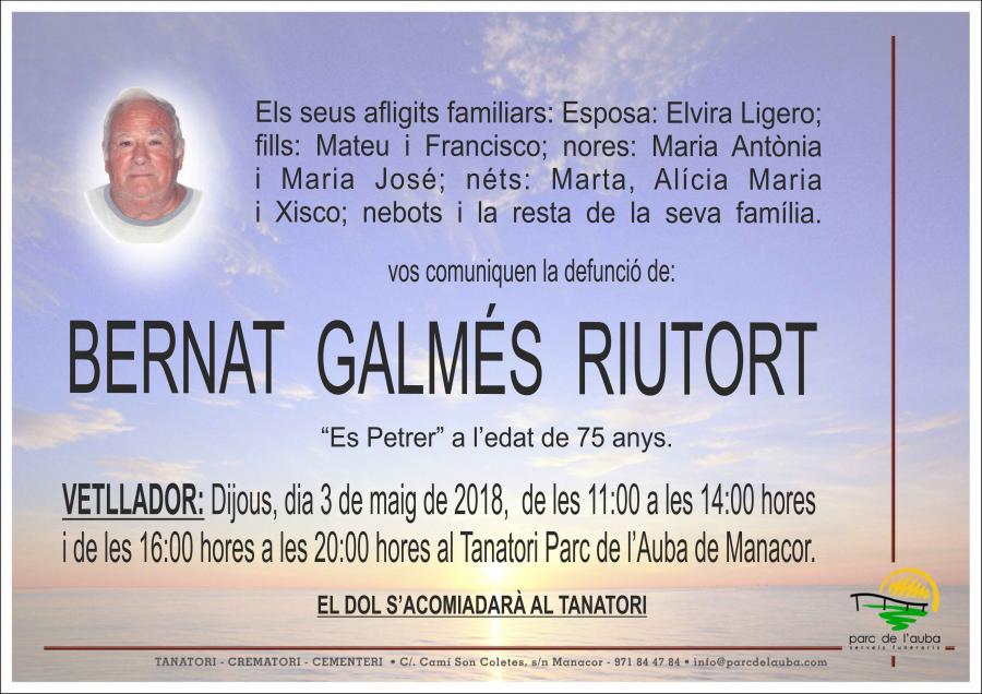 BERNAT GALMÉS  RIUTORT