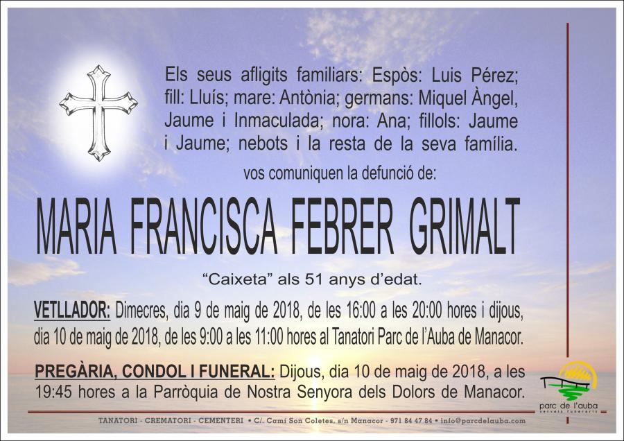 MARIA FRANCISCA  FEBRER GRIMALT