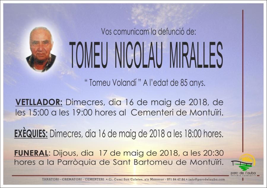 TOMEU  NICOLAU MIRALLES