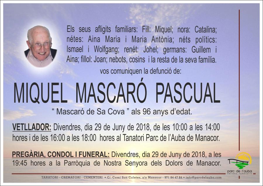 MIQUEL MASCARÓ  PASCUAL