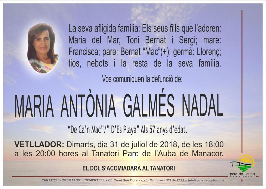MARIA ANTÃ'NIA  GALMÉS NADAL
