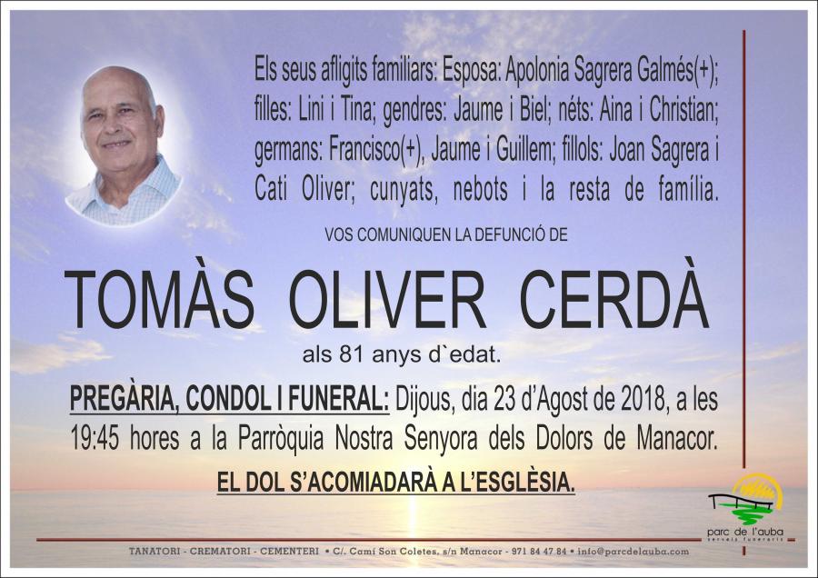 TOMÀS OLIVER CERDÀ
