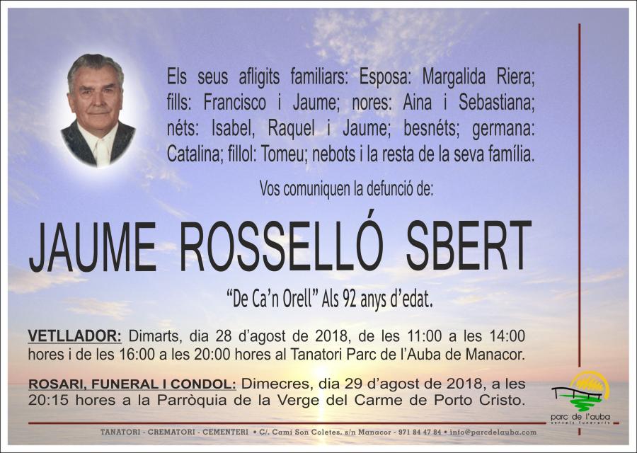 JAUME ROSSELLÓ SBERT