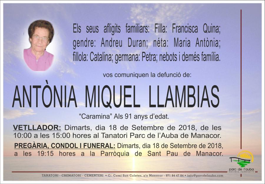ANTÃ'NIA MIQUEL LLAMBIAS