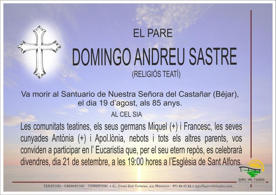 Pare DOMINGO  ANDREU SASTRE