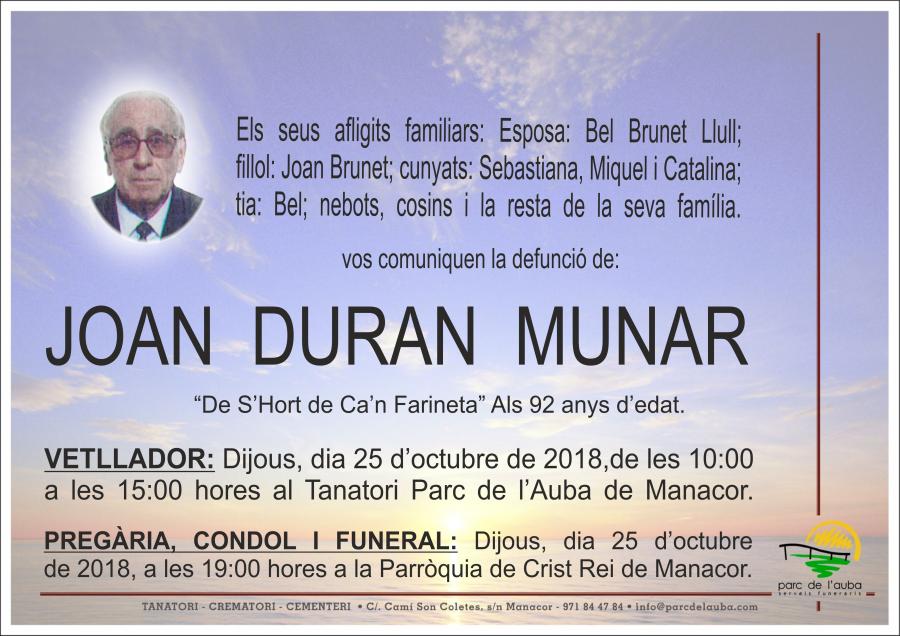 JOAN DURAN MUNAR