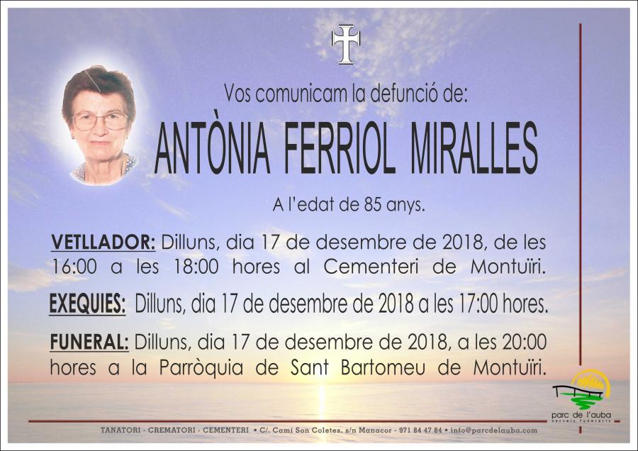 ANTÃ'NIA  FERRIOL MIRALLES