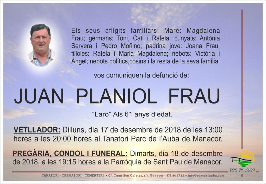 JUAN  PLANIOL FRAU