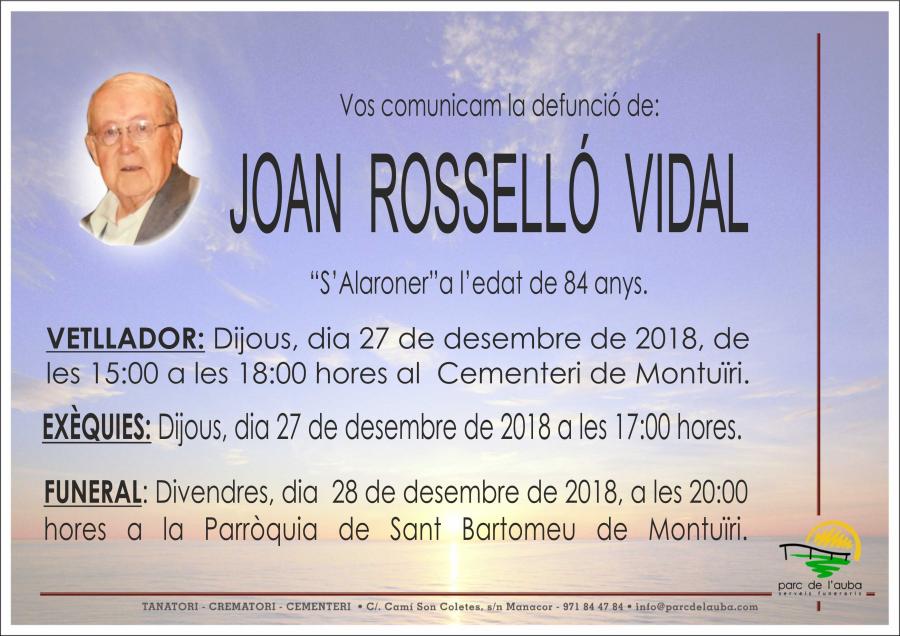 JOAN ROSSELLÓ VIDAL