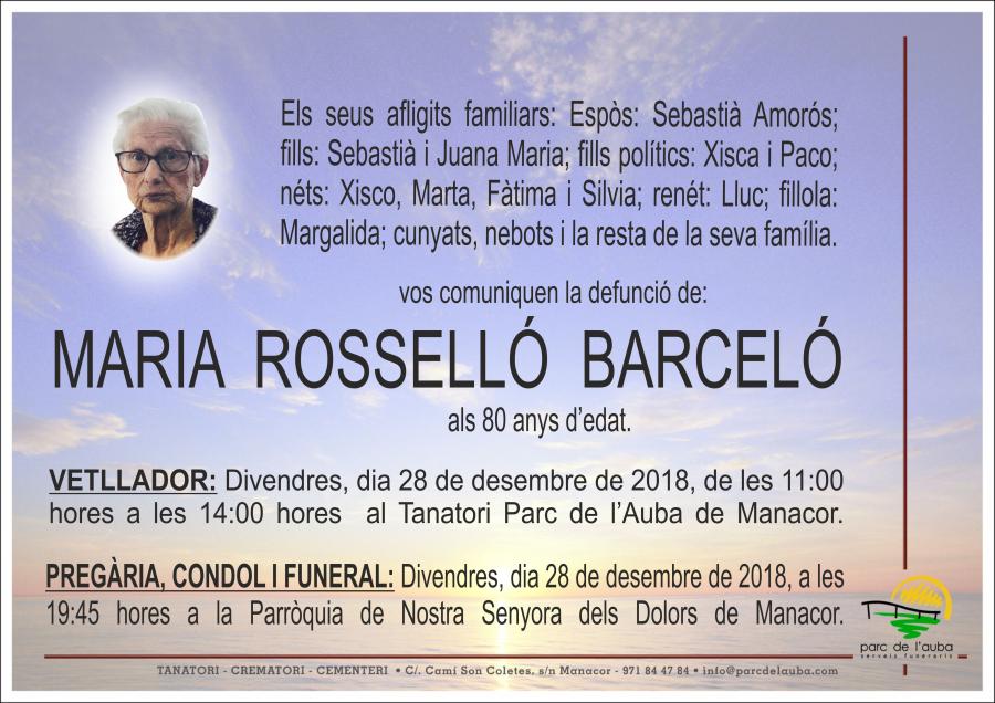MARIA ROSSELLÓ BARCELÓ