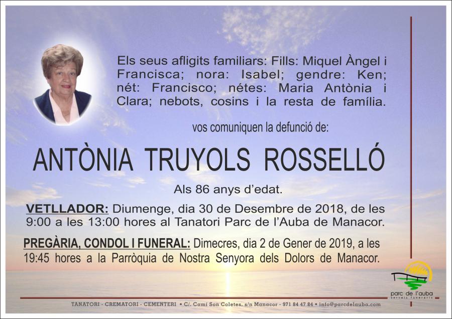 ANTÃ'NIA  TRUYOLS ROSSELLÓ