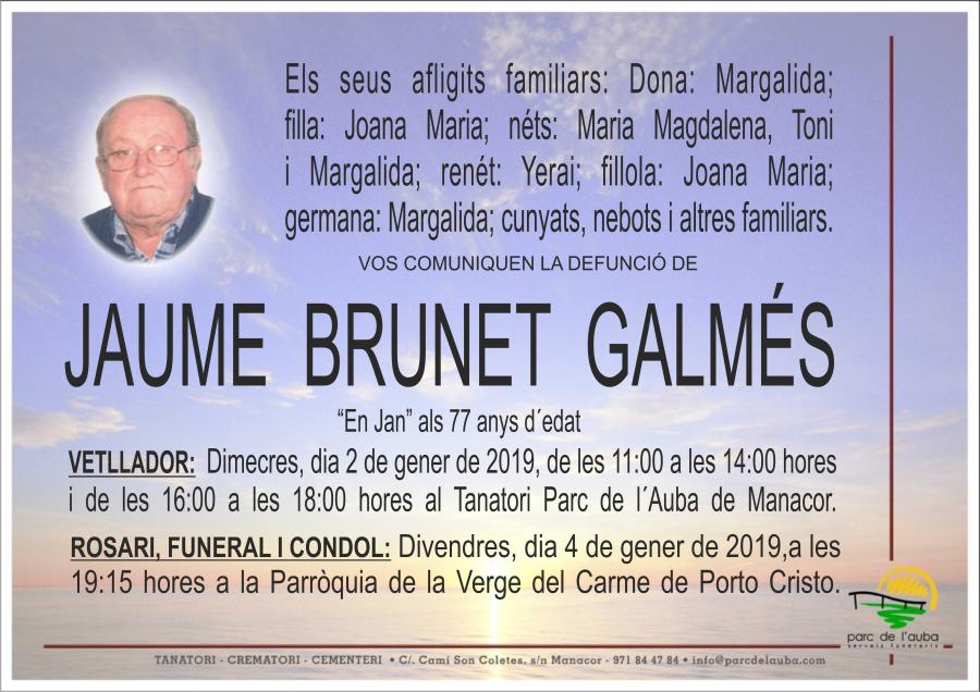 JAUME BRUNET GALMÉS