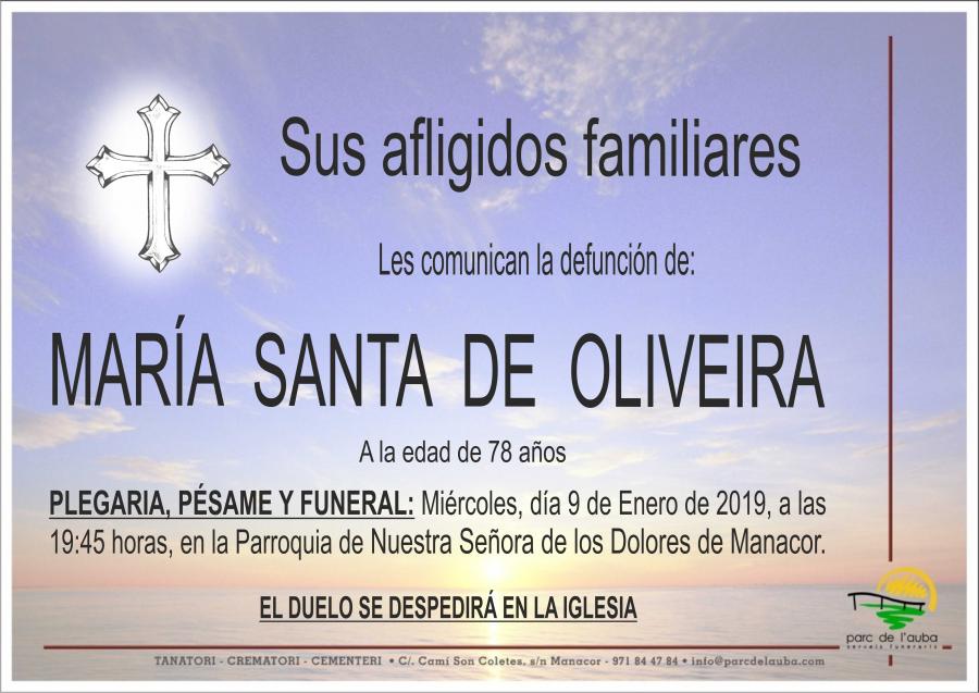 MARÍA SANTA DE OLIVEIRA