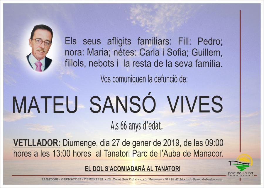 MATEU SANSÓ VIVES