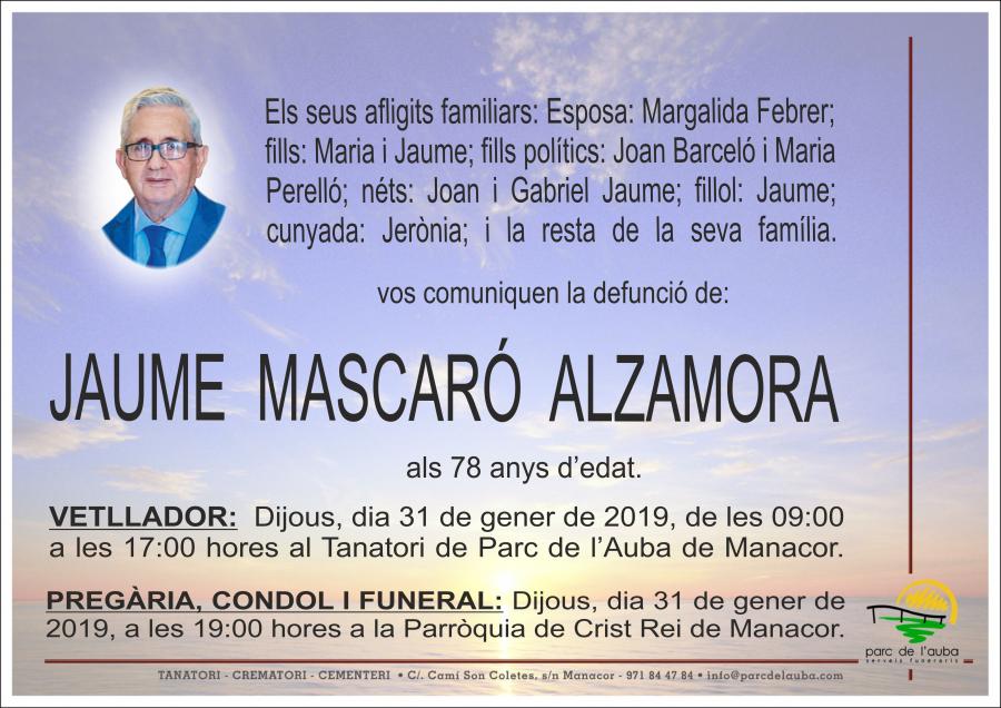 JAUME MASCARÓ ALZAMORA