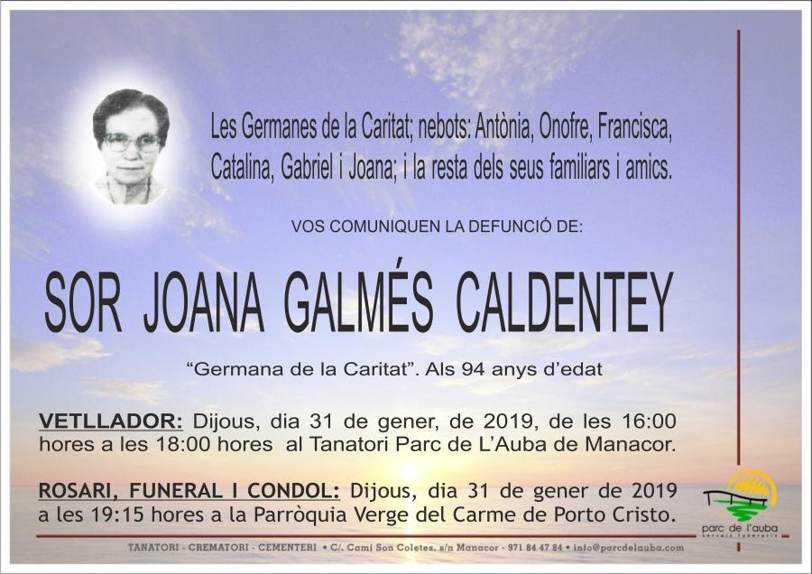 SOR JOANA  GALMÉS CALDENTEY