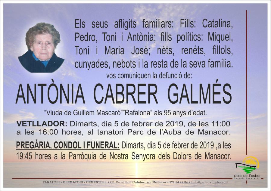 ANTÃ'NIA CABRER GALMÉS